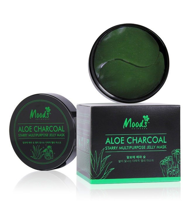 Гидрогелевые патчи для глаз из Тайланда с алоэ и бамбуковым углем MOODS ALOE CHARCOAL STARRY MULTIPURPOSE JELLY MASK 60 шт. таиланд