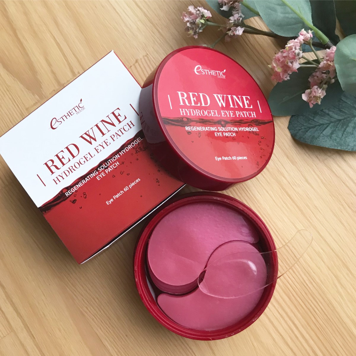 Гидрогелевые патчи с экстрактом красного вина ESTHETIC HOUSE RED WINE HYDROGEL EYE PATCH патчи_вино корея