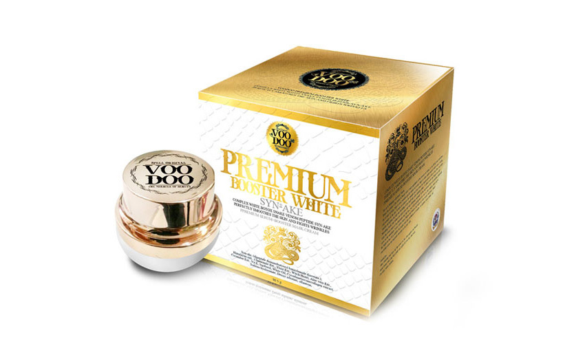 купить тайский крем VOODOO. Натуральный омолаживающий ботокс-крем VOODOO PREMIUM BOOSTER WHITE SYN-AKE 30 мл. Таиланд