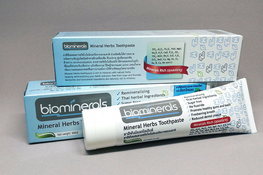 Натуральную минеральную зубную пасту из Тайланда без фтора с мятно-шоколадным вкусом Biominerals toothpaste купить в Москве и Московской области