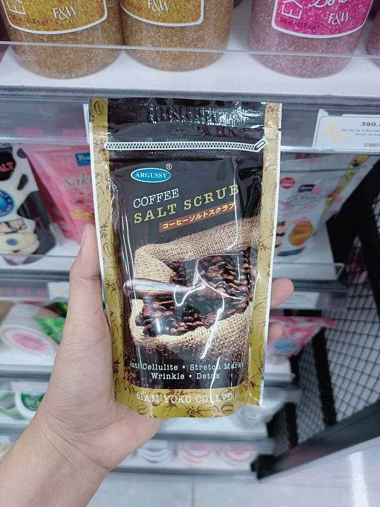 Натуральный солевой Тайский скраб для тела с Кофе Argussy Coffee Salt Scrub купить в Москве и Московской области.