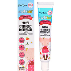 Тайская детская зубная паста со вкусом клубничного джема BRUSHME Herbal Children's Toothpaste. ЗУБНАЯ ПАСТА ИЗ ТАИЛАНДА