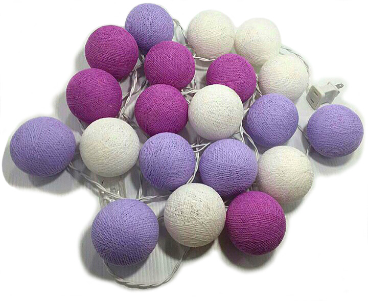 Тайская гирлянда хлопковая сиреневая. ТАИЛАНД КУПИТЬ В МОСКВЕ