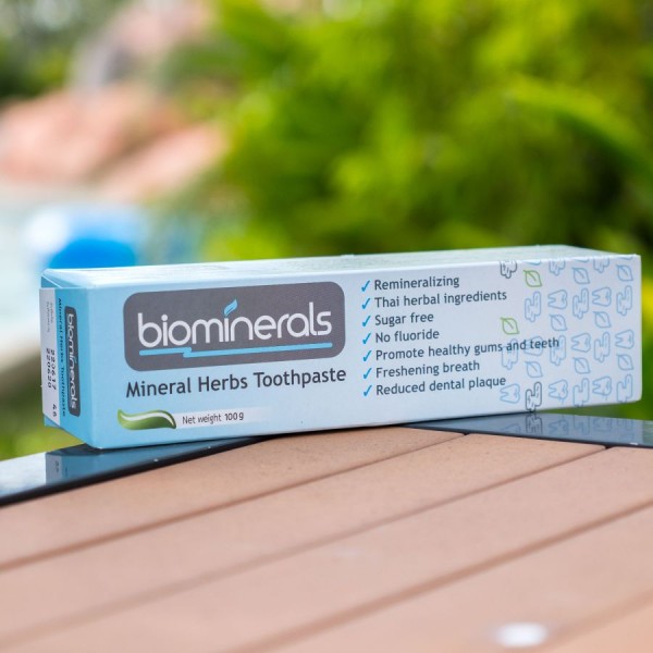 Тайская минеральная зубная паста без фтора с мятно-шоколадным вкусом Biominerals toothpaste 100 гр. купить тайские пасты