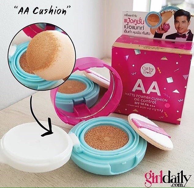 Тайский АА-кушон Cathy Doll SPF50 PA+++ с контролем жирности кожи Matte Powder Cushion оттенок #21 светлый бежевый. купить в москве