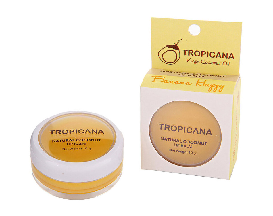 Тайский кокосовый бальзам для губ Банан Tropicana Natural Coconut Lip Balm Banana Happy 10 гр. таиланд бальзамы для губ