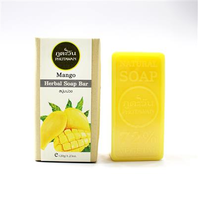 Травяное мыло из Тайланда ручной работы Манго Phutawan HERBAL SOAP BAR Mango 120 гр.